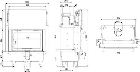 Каминна топка з водяним контуром Defro Home NAVI ME G — білий шамот, фото 2