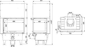 Камінна топка Defro Home INTRA SM BP G — чорний шамот, фото 2