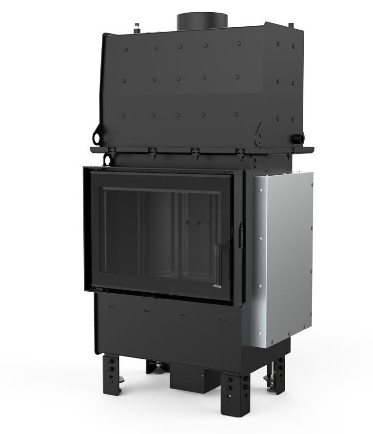 Камінна топка з водяним контуром Defro Home RIVA SM SHORT — чорний шамот