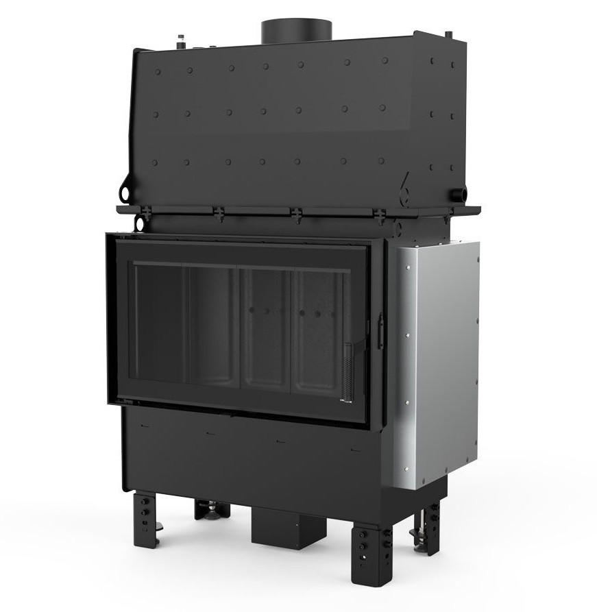 Камінна топка з водяним контуром Defro Home RIVA ME SHORT — чорний шамот