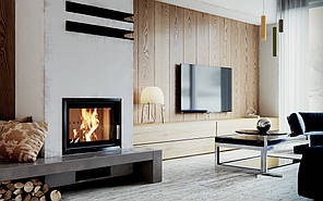 Камінна топка з водяним контуром Defro Home RIVA LA SHORT — білий шамот, фото 3