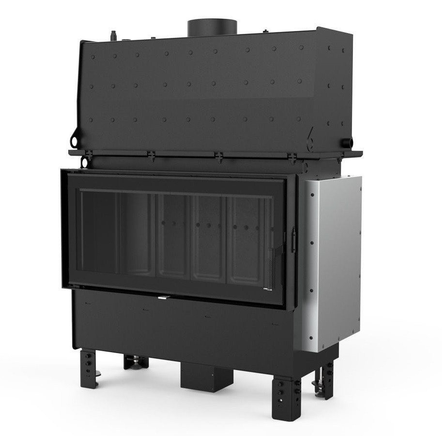 Камінна топка з водяним контуром Defro Home RIVA LA SHORT — чорний шамот