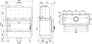 Камінна топка з водяним контуром Defro Home RIVA LA SHORT — білий шамот, фото 2