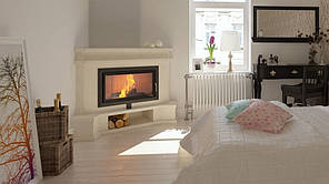 Камінна топка з водяним контуром Defro Home RIVA LA SHORT — білий шамот, фото 4