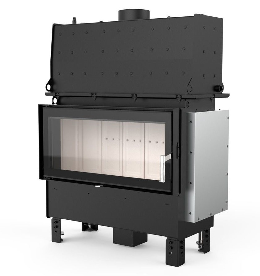 Камінна топка з водяним контуром Defro Home RIVA LA SHORT — білий шамот