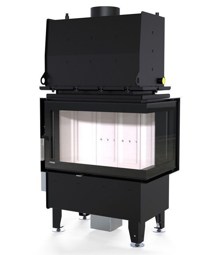 Камінна топка з водяним контуром Defro Home RIVA SM BP SHORT — білий шамот