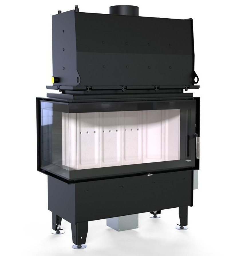 Камінна топка з водяним контуром Defro Home RIVA ME BL SHORT — білий шамот