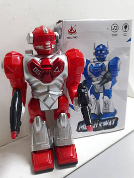 Детская игрушка робот светится ходит красный