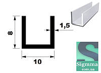 Швеллер алюминиевый 10х8х1,5 бп