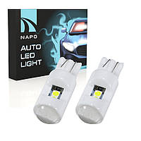 Лампа автомобильная LED T10-3030-6smd-ceramic.t10-087 W5W T10 комплект 2 шт цвет свечения белый
