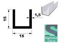 Швеллер алюминиевый 15 х15х1,5 бп