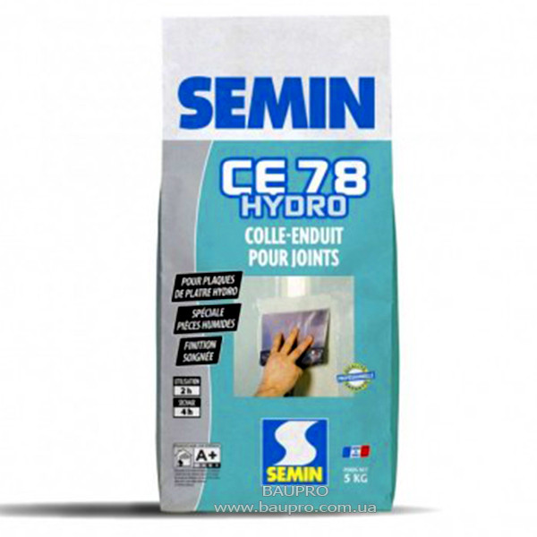 Шпаклівка SEMIN CE 78 HYDRO для вологих приміщень (зелена), 5 кг