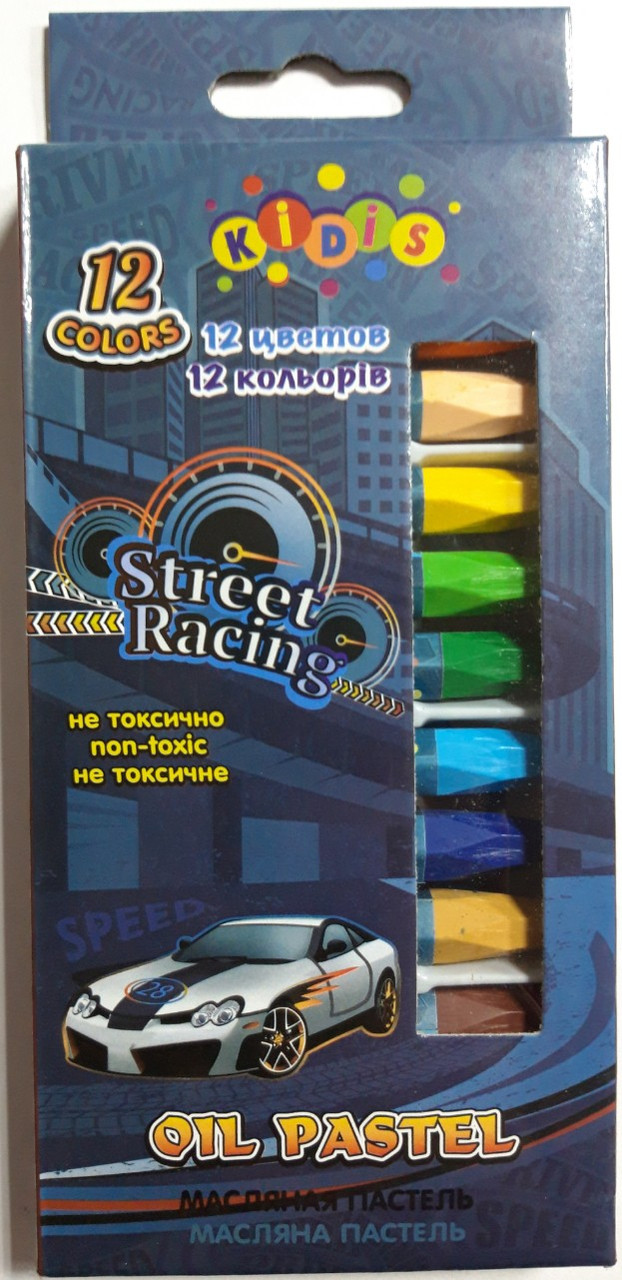 Крейда масляний (12 цв.) 7653 "Street racing" Kidis