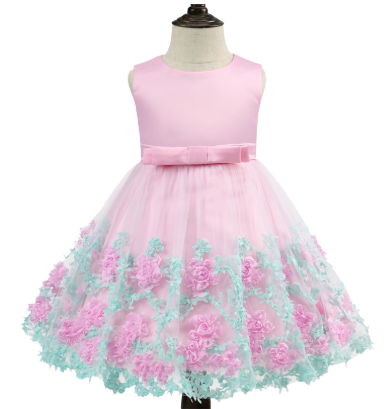 Ошатне літнє ніжно-рожеве плаття,  для дівчинки.Elegant summer gently pink dress for girls