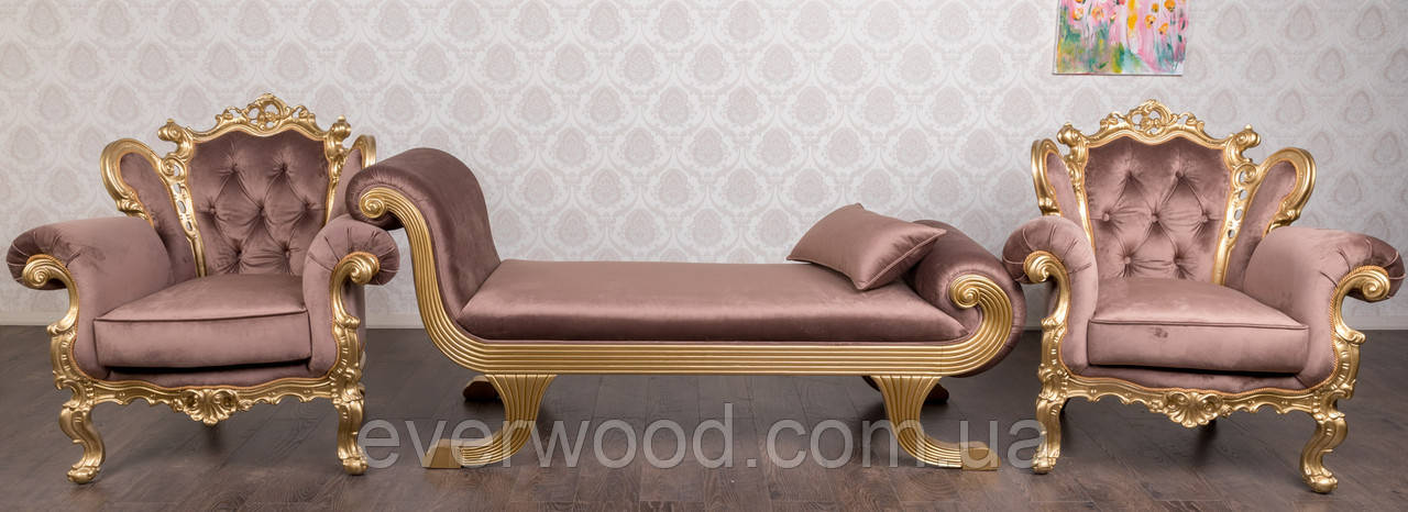 Мягкое кресло в стиле Барокко "Белла" от производителя, из натурального дерева, французский стиль, эксклюзив - фото 8 - id-p991485972