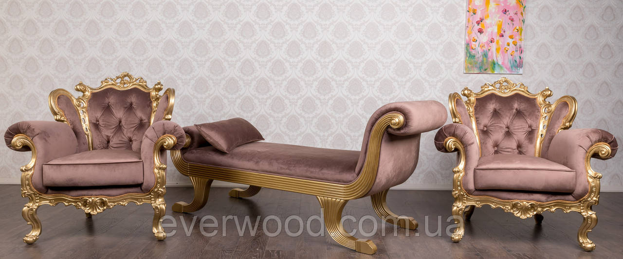 Мягкое кресло в стиле Барокко "Белла" от производителя, из натурального дерева, французский стиль, эксклюзив - фото 9 - id-p991485972