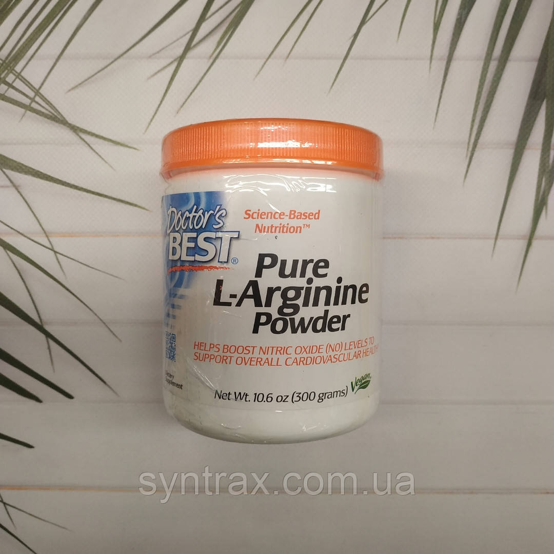L-Аргінін Doctor's Best Pure L-Arginine Powder чистий порошок аргініну гідрохлориду 300 g Doctors