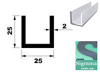 Швеллер алюминиевый 25 х25х2 БП