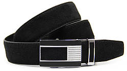 Ремінь чоловічий замшевий чорний