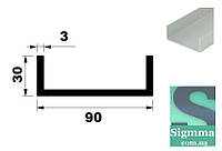 Швеллер алюминиевый 90х30х3 анодированный