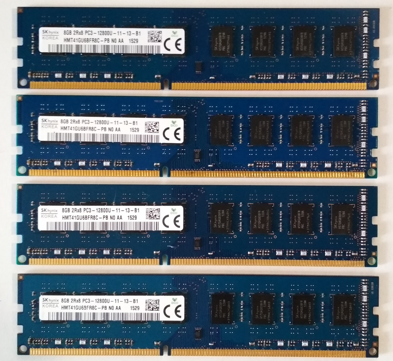 32 GB 4*8 GB DDR3 1600MHz Samsung PC3 12800U 2Rx8 RAM Оперативна пам'ять