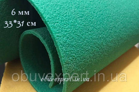 Підошовний каучук 33 * 93 см, товщ. 6 мм, зелений, фото 2