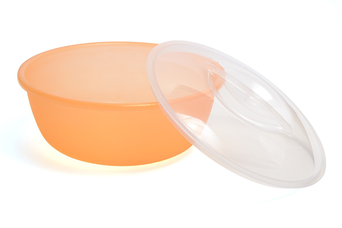 Миска салатна 4 л прозора з кришкою