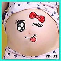 Наклейка на вагітний животик для фотосесії No31