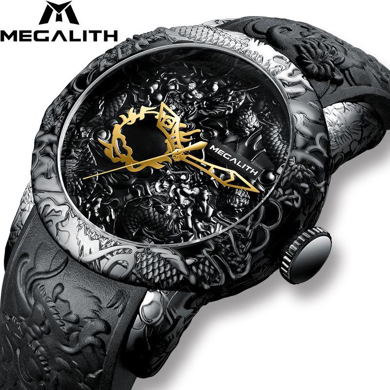Годинники чоловічі кварцові MegaLith 8041, колір чорний ( код: IBW353B2 )