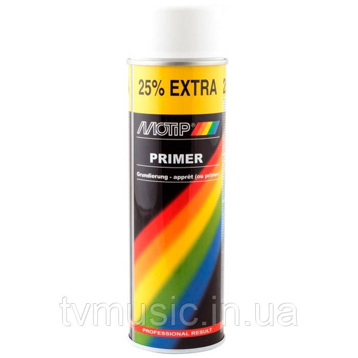 Ґрунт аерозольний акриловий Motip Primer Білий 04056IG 500 мл