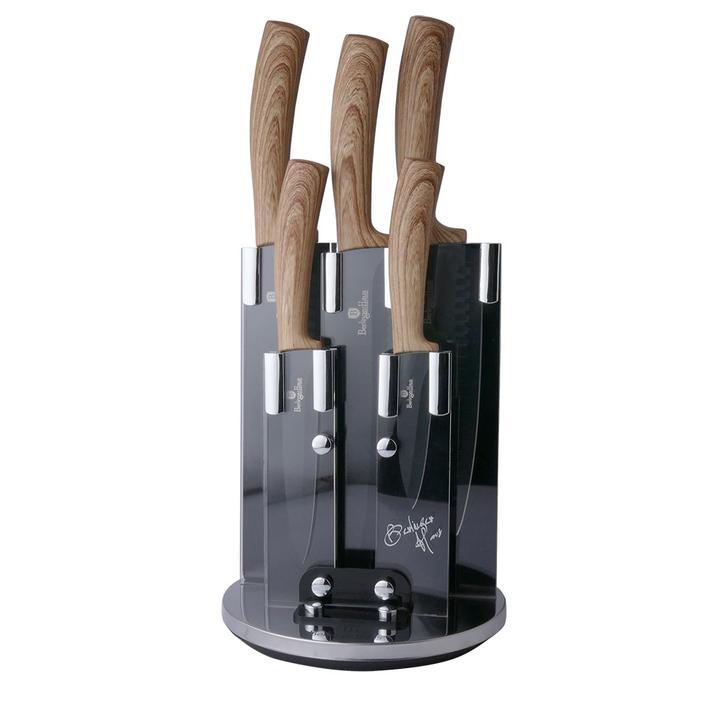 Набір ножів на підставці 6 предметів Berlinger Haus Ebony Maple Collection BH 2531