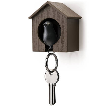 Ключница QUALY Sparrow Keyring brown-black QL10091, фото 2