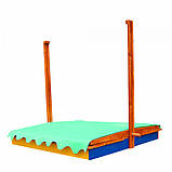 Дитяча пісочниця-24 SportBaby 1450х1450х1400 мм дерев'яна з кришкою-тентом, фото 4