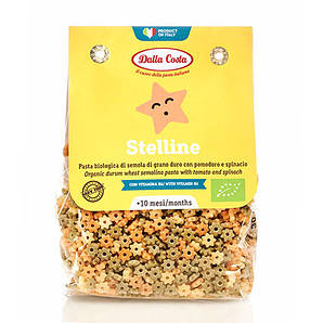 Макарони DALLA COSTA Bio Baby Stelline Tricolor 200г, 8 шт/ящ