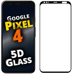 5D скло Google Pixel 4 (Захисне Full Glue) Чорне (Гугл Пиксель 4)