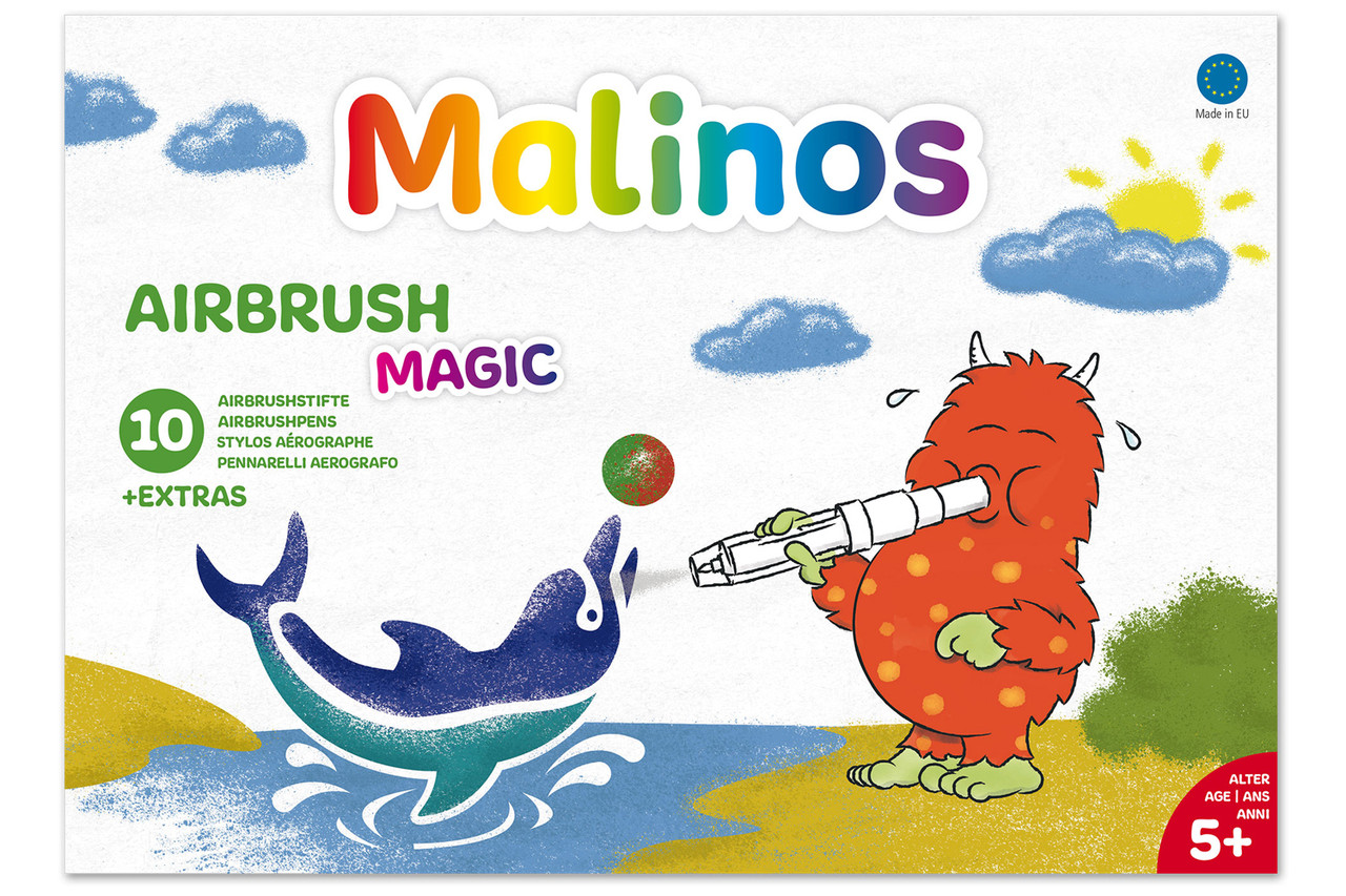 Фломастери-аерографи чарівні MALINOS BLOpens Magic 10 (8+2+1) шт