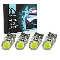 Лампа автомобильная LED T10-COB2-Can.t10-035 W5W T10 комплект 4 шт цвет свечения белый