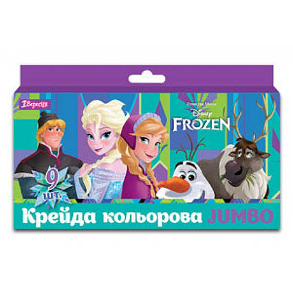 Крейда кольорова JUMBO, 9 шт. Frozen 400350