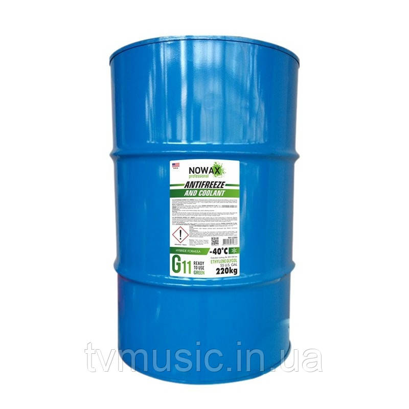 Антифриз Nowax Green G11 -40 °C Зелений NX12203 220 кг