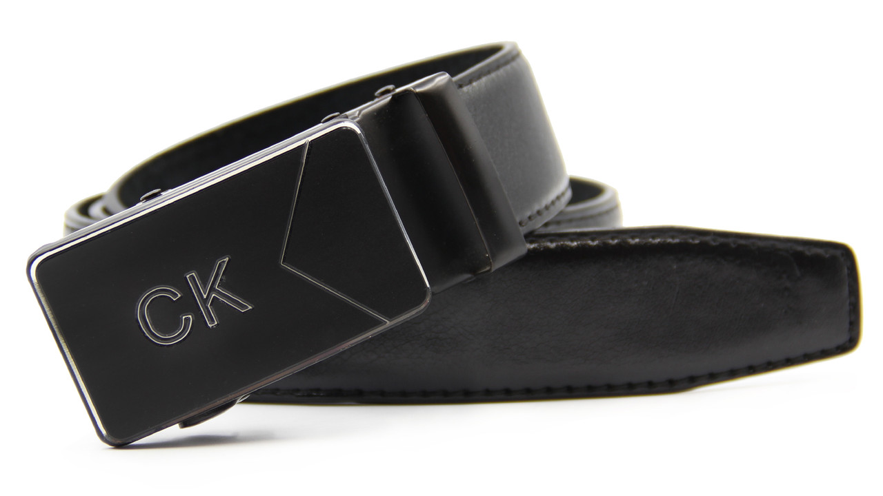 Ремінь автомат шкіряний чоловічий із пряжкою автомат, фото 1