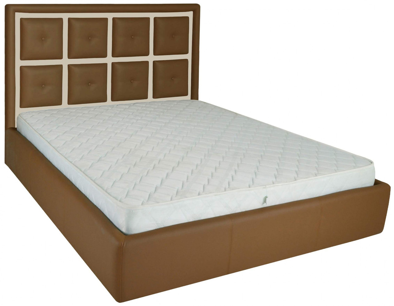 Ліжко Windsor Comfort 140 х 190 см Fly 2213/2207 З підйомним механізмом та нішою для білизни Коричнево-бежевий, фото 1