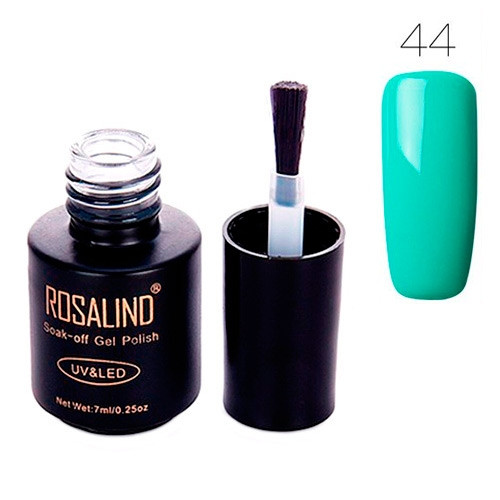 Гель-лак для нігтів манікюру 7 мл Rosalind, шелак, 44 бірюзовий (002233), фото 1