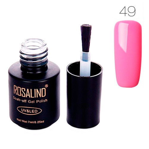 Гель-лак для нігтів манікюру 7 мл Rosalind, шелак, 49 рожевий (002232), фото 1