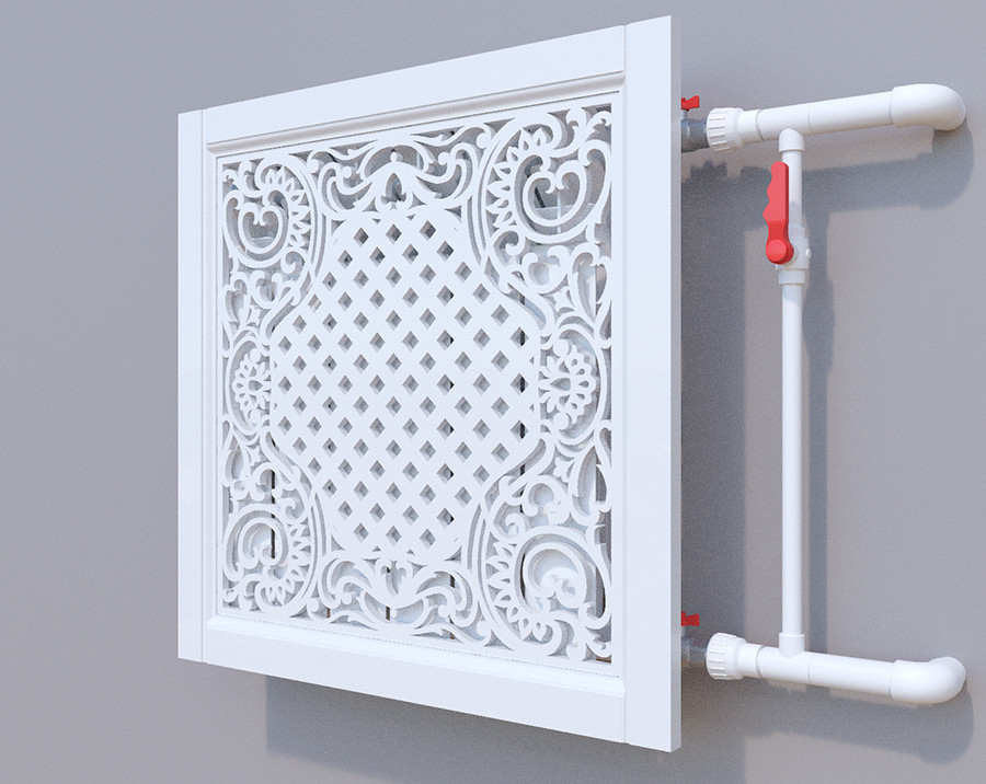 Декоративна решітка на батарею SMARTWOOD, Екран для радіатора, Накладка на батарею 600*600