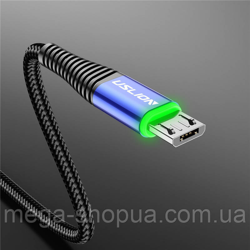 Кабель для швидкого заряджання телефону смартфона USB – micro USB 1м. Зарядний провід шнур microUSB мікро ЮСБ G4BB, фото 1