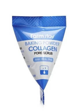 Скраб для обличчя в пірамідках FarmStay Baking Powder Collagen Pore Scrub 7g, фото 2