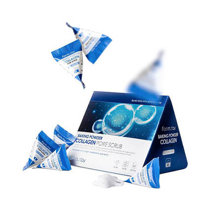 Скраб для обличчя в пірамідках FarmStay Baking Powder Collagen Pore Scrub 7g, фото 3