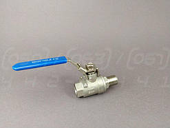 Кран кульовий нержавіючий AISI304 ДУ10 3/8" ВР-ЗР (трубна пряма) двоскладовий муфтовий повнопрохідний