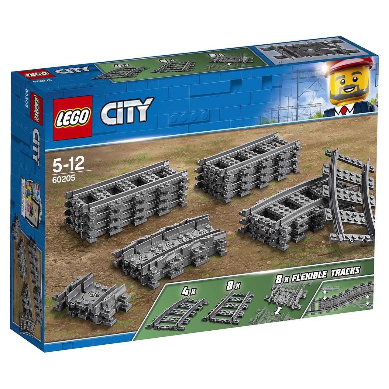 LEGO ЛЕГО Cіty Рельсы 60205 (20 деталей) (20 деталей) BricksLife - фото 1 - id-p1175599928