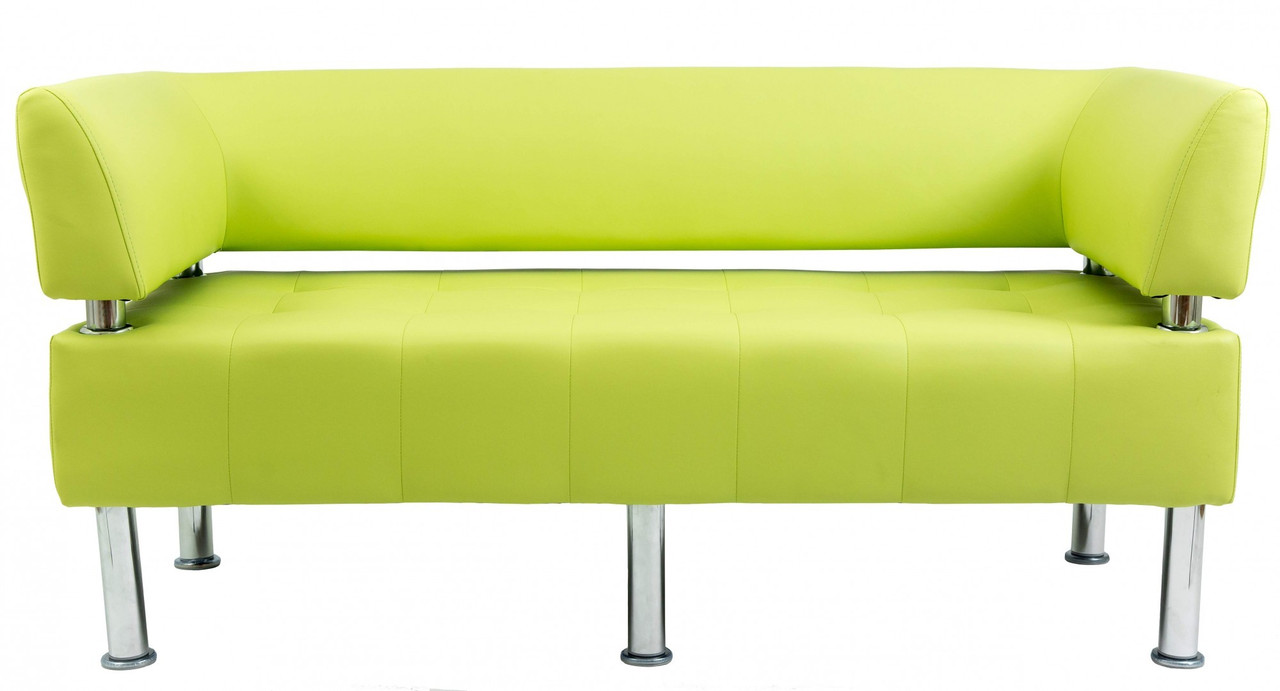 Диван Flay Office двійка зі спинкою та підлокітниками 1550х650х750 Зелений, фото 1